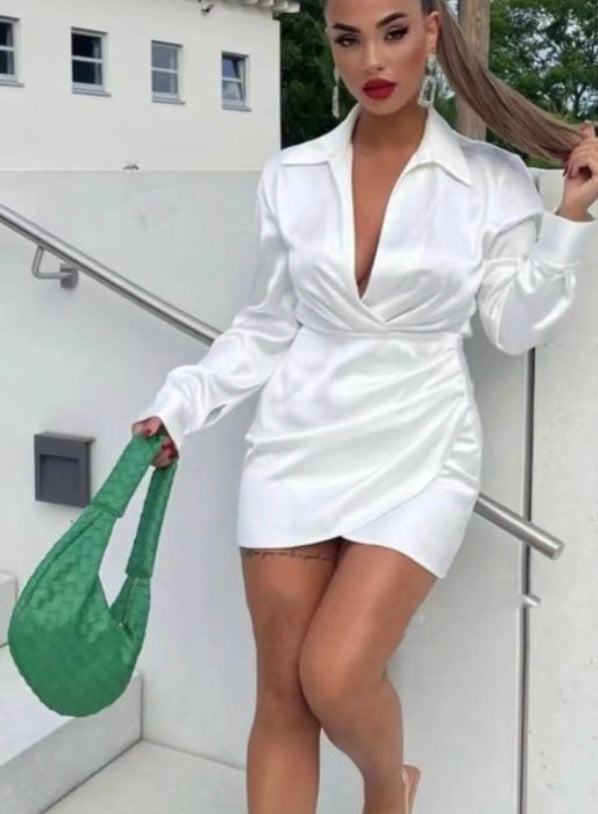 VESTIDO SATINADO BLANCO